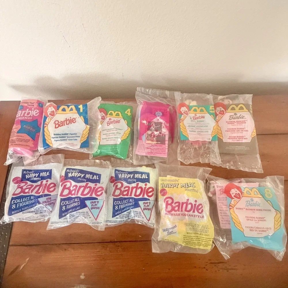 New Sealed Lot‎ of 11 Vintage Mcdonald's Barbie Theme Happy Meal Toys 1990s Era